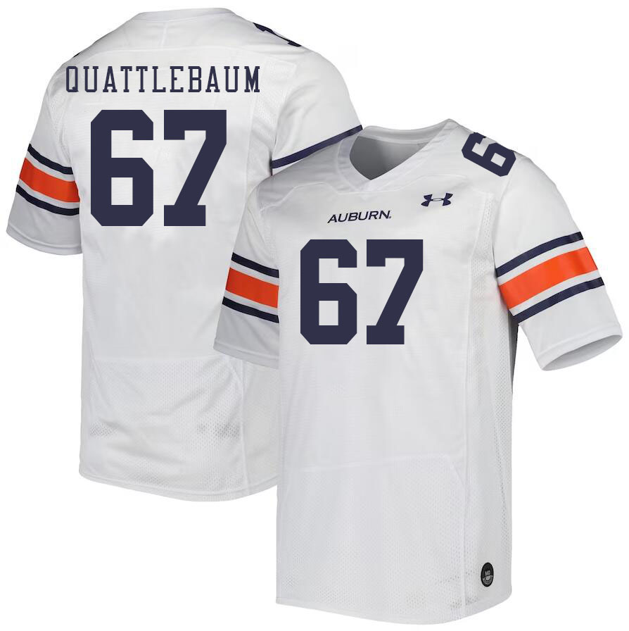 Men #67 Jacob Quattlebaum Auburn Tigers College Football Jerseys Stitched-White - Click Image to Close